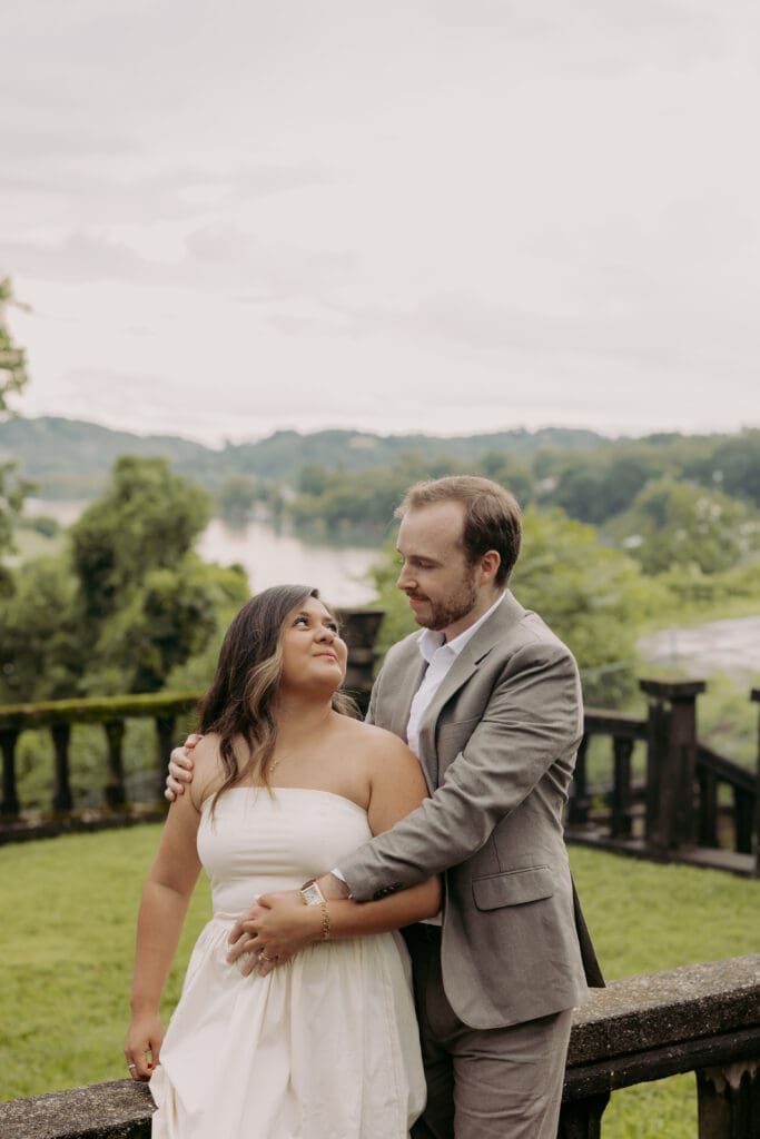 Modern romantic engagement photos at the Bleak House