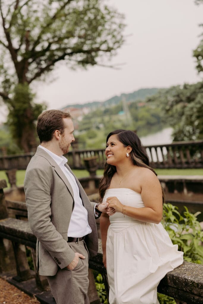 Intimate engagement photos at the Bleak House