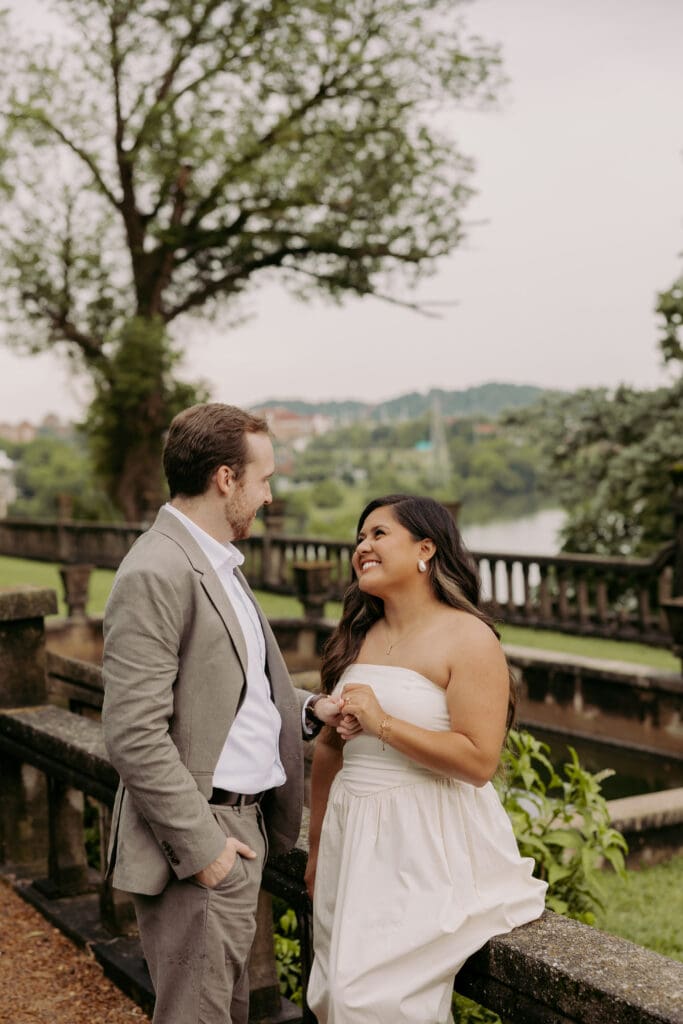 Elegant Summer Engagement Photos at The Bleak House, Knoxville Tennessee 