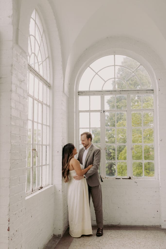 Intimate engagement photos at the Bleak House