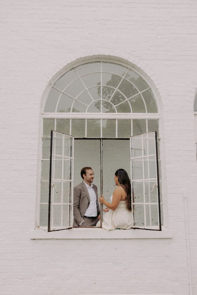 Whimsical engagement photos at the Bleak House