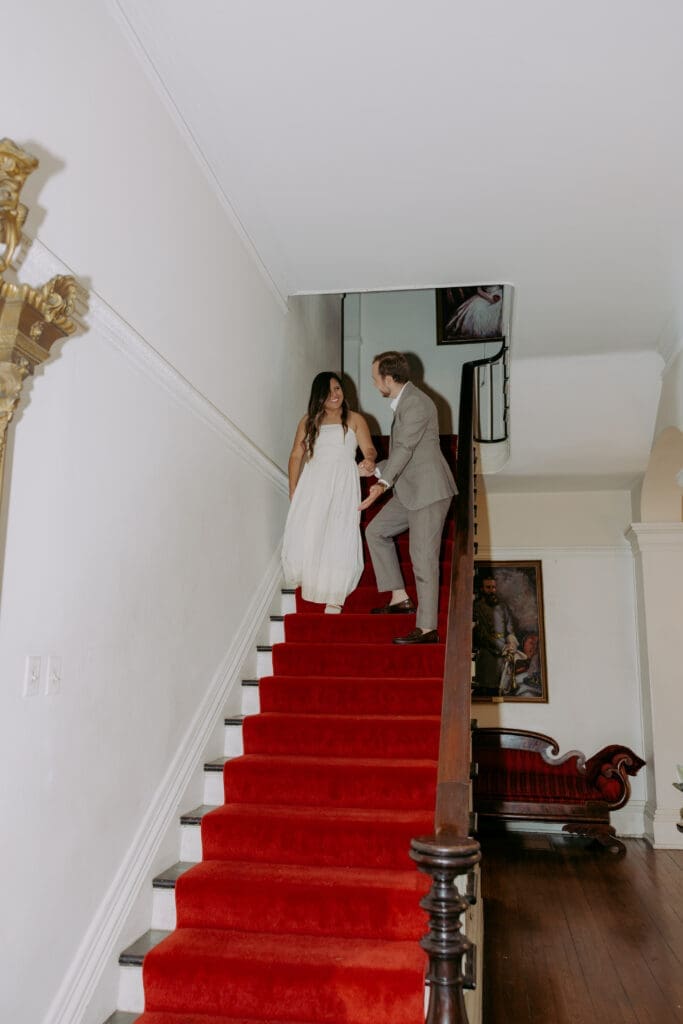 Old-world romantic engagement photos at the Bleak House