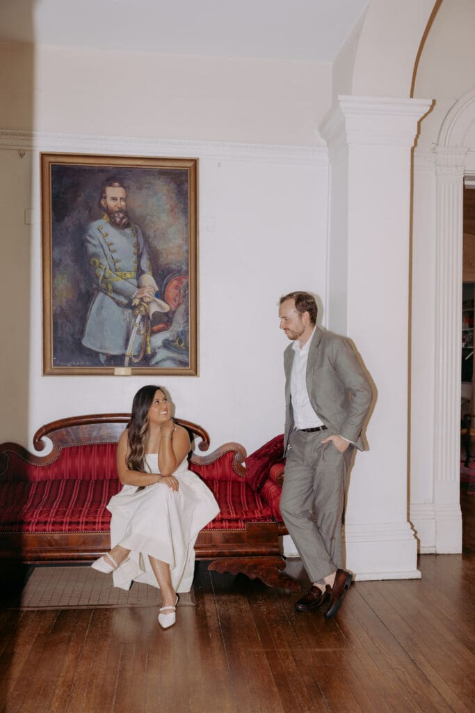 Timeless engagement photos at the Bleak House