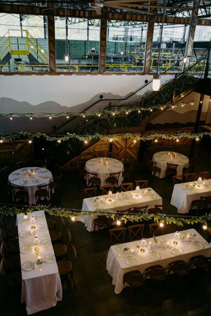 asheville brewery wedding reception decor