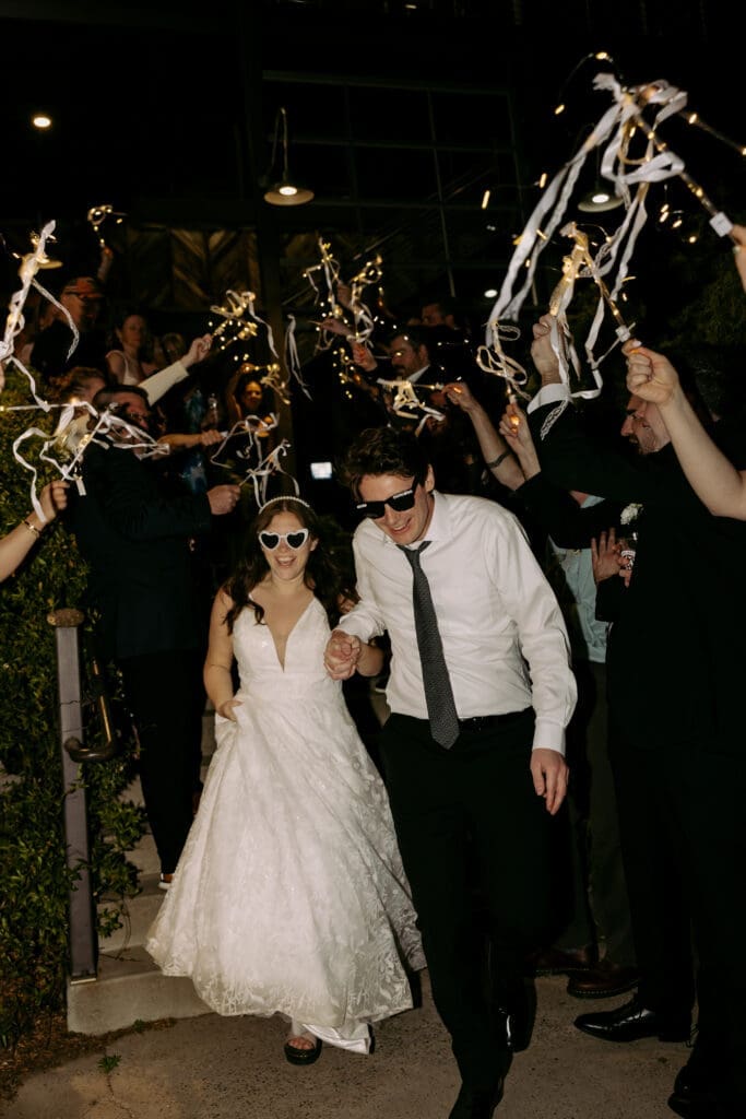 documentary wedding reception exit