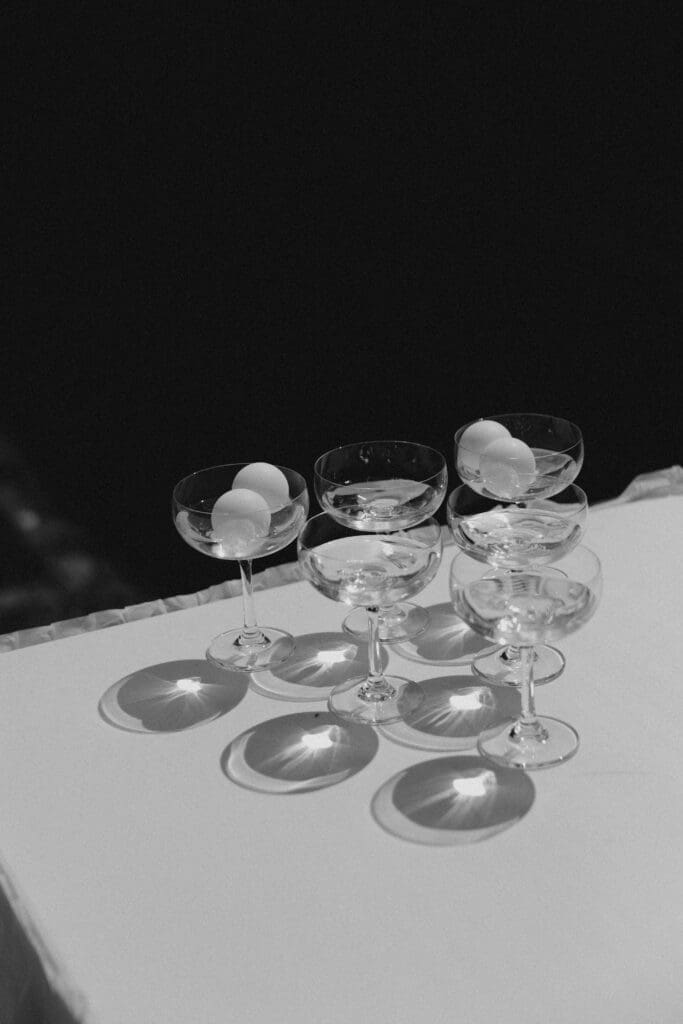 cocktail hour decor at twin field farms
