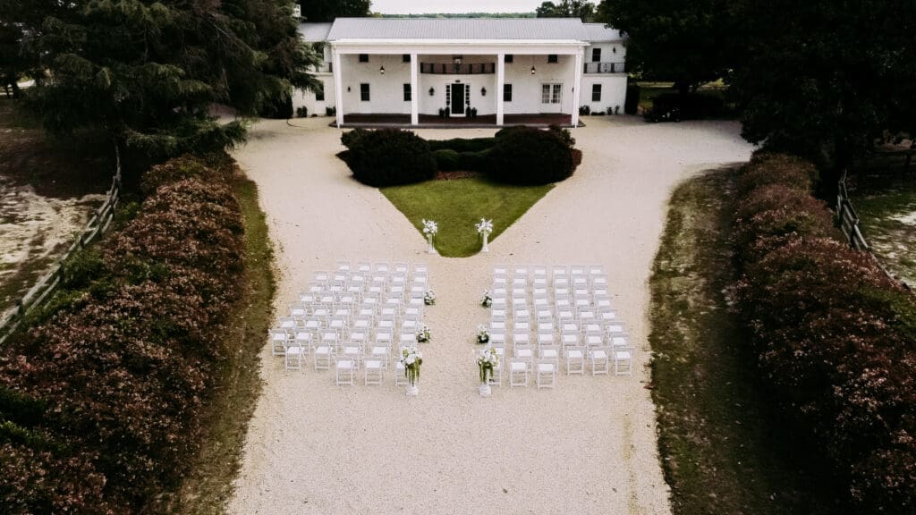 Twin Fields Estate Wedding Ceremony Drone