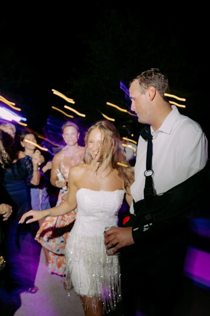 movement blur at reception dance floor