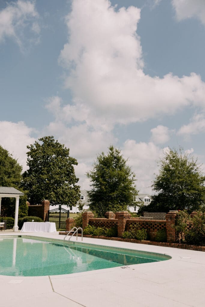 twin field farm pool area, perfect for cocktail hour or the dance floor, or a late night pool jump