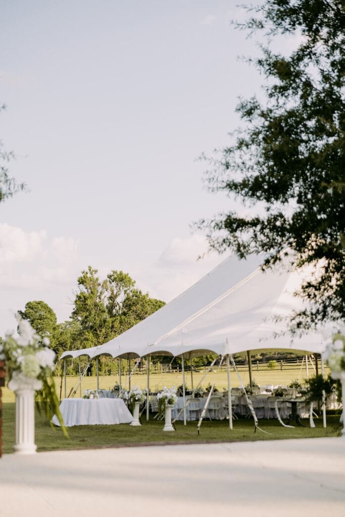 reception at twin fields estate in pinehurst nc