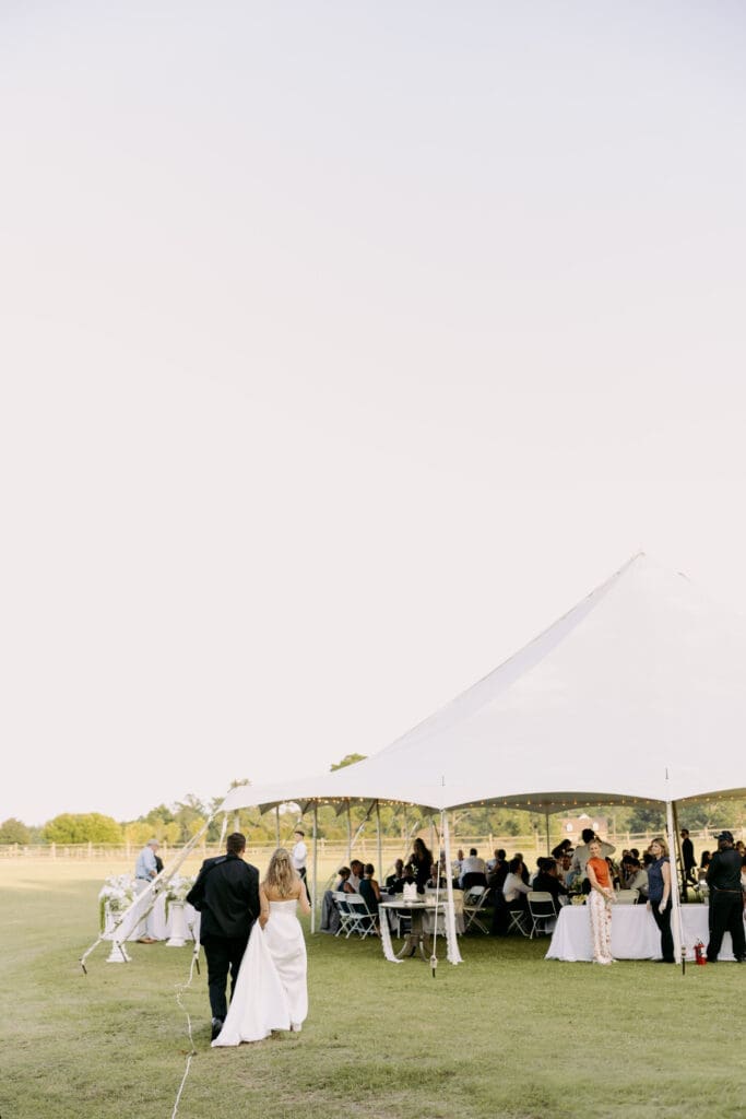 reception tent at twin fields estate venue